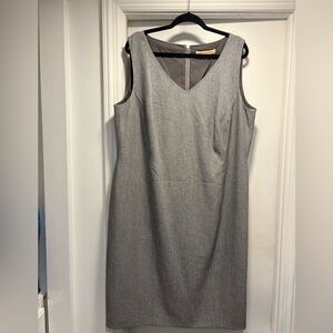 Nipon Boutique Gray V-Neck Midi Dress, Size 20W   New With Tags